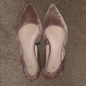 H&M blush velvet flats
